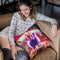Laser Eyes Outer Space Cat Riding On Llama Unicorn Throw Pillow By Skyler Hill