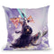 Tornado Cat Riding Turtle Eating Pizza Throw Pillow By Skyler Hill