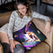Outer Space Pizza Cat - Rainbow Laser, Taco, Burrito Throw Pillow By Skyler Hill