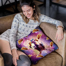 Thug Space Cat On Cheetah Unicorn With Taco Throw Pillow By Skyler Hill