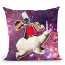 Lemur Riding Bear Unicorn Eating Cake Throw Pillow By Skyler Hill