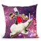 Lemur Riding Bear Unicorn Eating Cake Throw Pillow By Skyler Hill