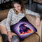 Outer Space Galaxy Dog Riding Pizza Throw Pillow By Skyler Hill