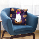 Rave Kitty Cat On Choc Cookie In Space Throw Pillow By Skyler Hill