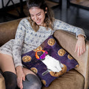 Rave Kitty Cat On Choc Cookie In Space Throw Pillow By Skyler Hill