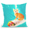 Kitty Cat Surfing Burrito Throw Pillow By Skyler Hill