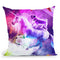 Rainbow Space Pug Riding On Flying Unicorn With Taco Throw Pillow By Skyler Hill