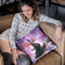 Lazer Warrior Space Cat Riding Turtle With Pizza Throw Pillow By Skyler Hill