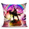 Cat Riding Dinosaur With Pancakes And Milkshake Throw Pillow By Skyler Hill