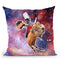 Lemur Riding Goat Unicorn Eating Cake Throw Pillow By Skyler Hill
