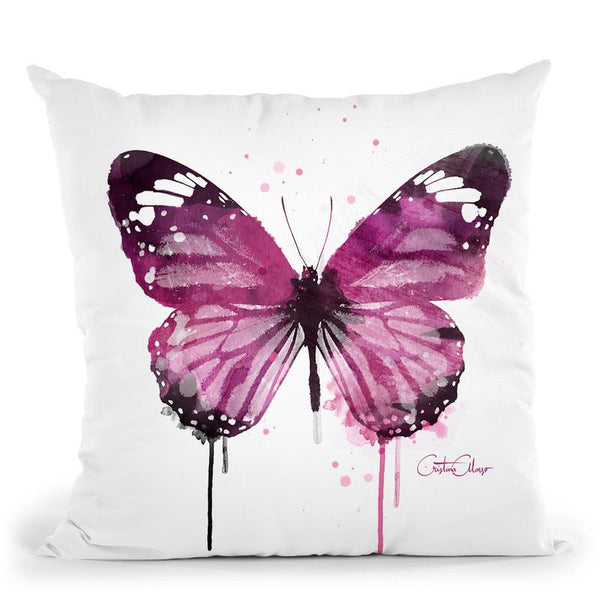 Amethyst Butterfly Throw Pillow By Cristina Alonso