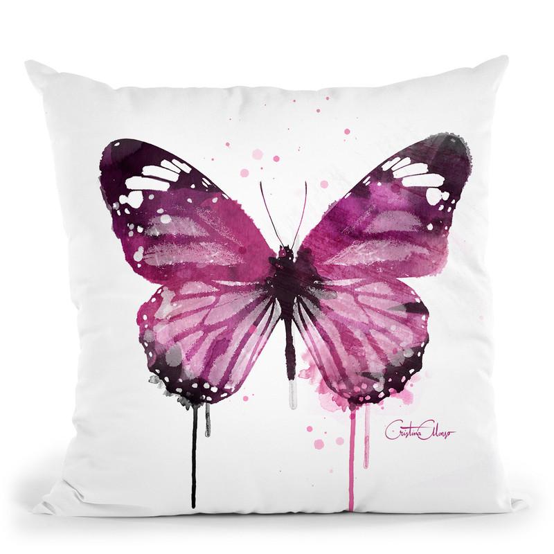 Amethyst Butterfly Throw Pillow By Cristina Alonso