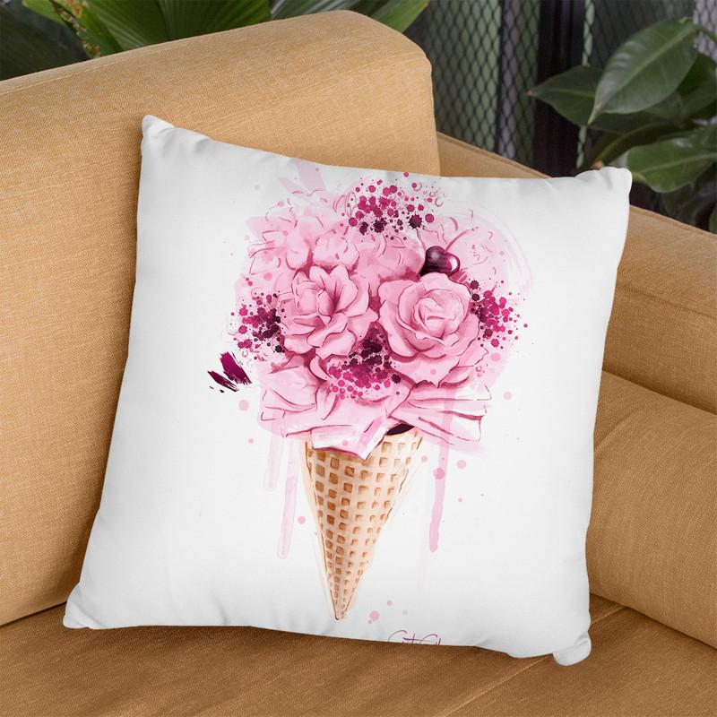 Ice Cream Bouquet Throw Pillow By Cristina Alonso