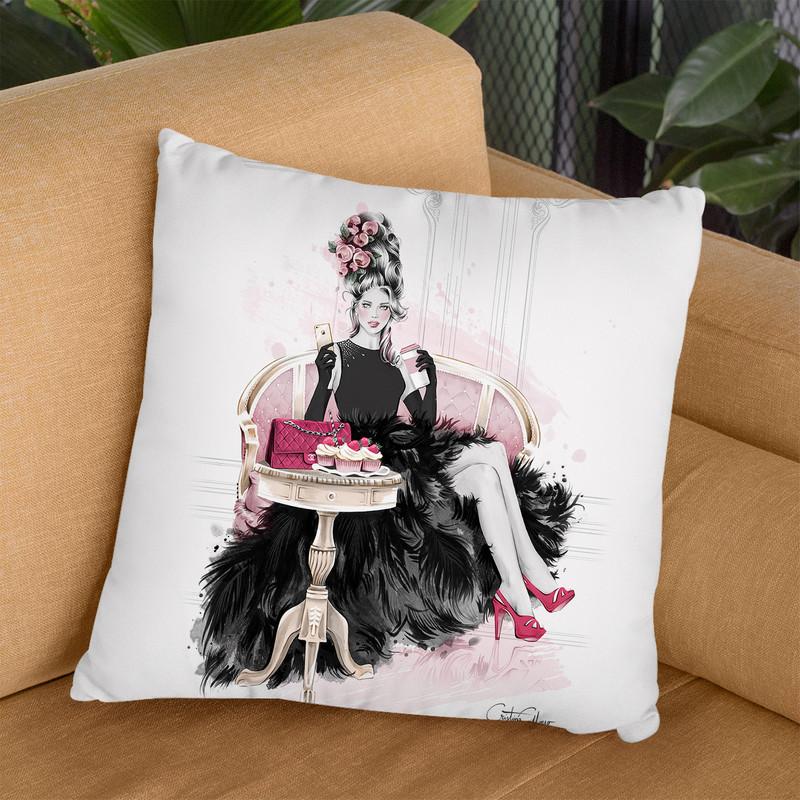 Let Them Eat Cupcakes Throw Pillow By Cristina Alonso