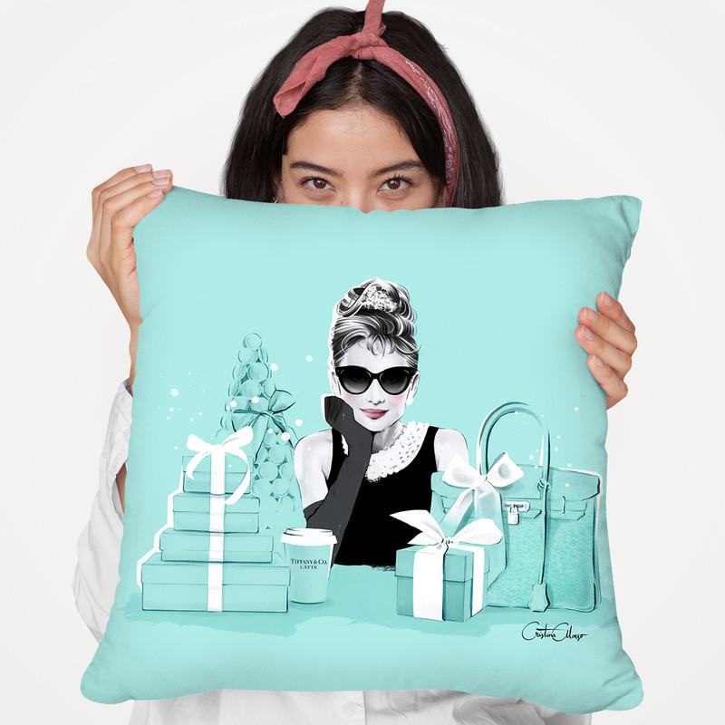 Breakfast At Tiffanys Throw Pillow By Cristina Alonso