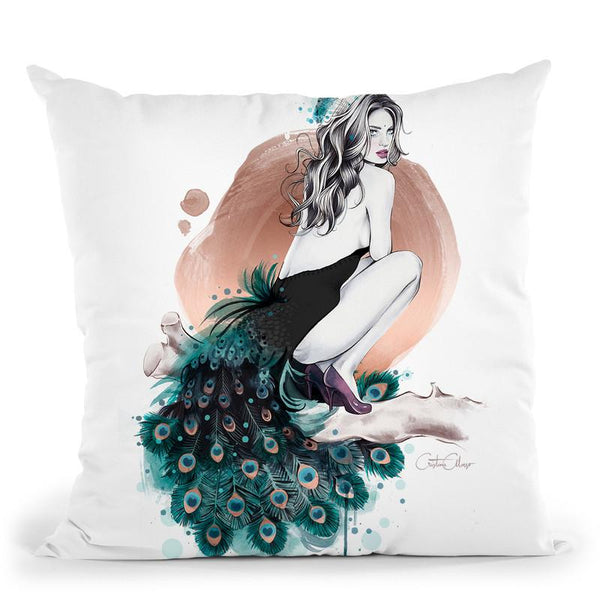 Peculiar Peacock Throw Pillow By Cristina Alonso