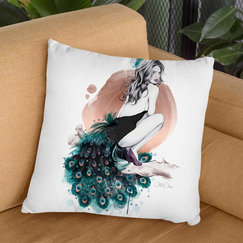 Peculiar Peacock Throw Pillow By Cristina Alonso