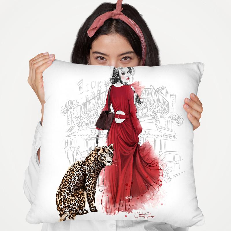 Petit Leopard Throw Pillow By Cristina Alonso