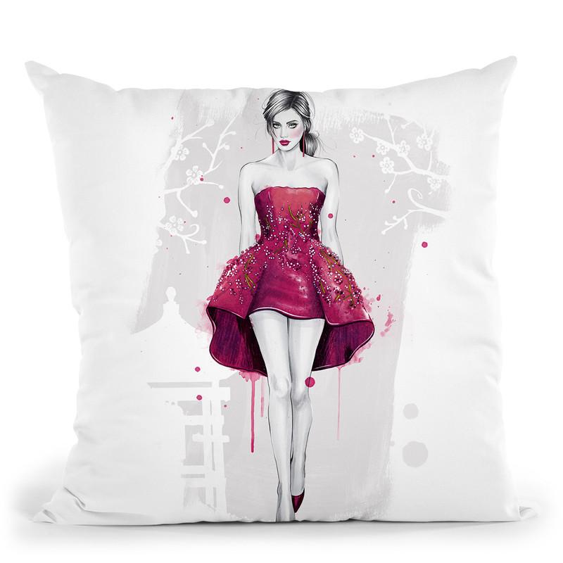 Cherry Blossoms Throw Pillow By Cristina Alonso