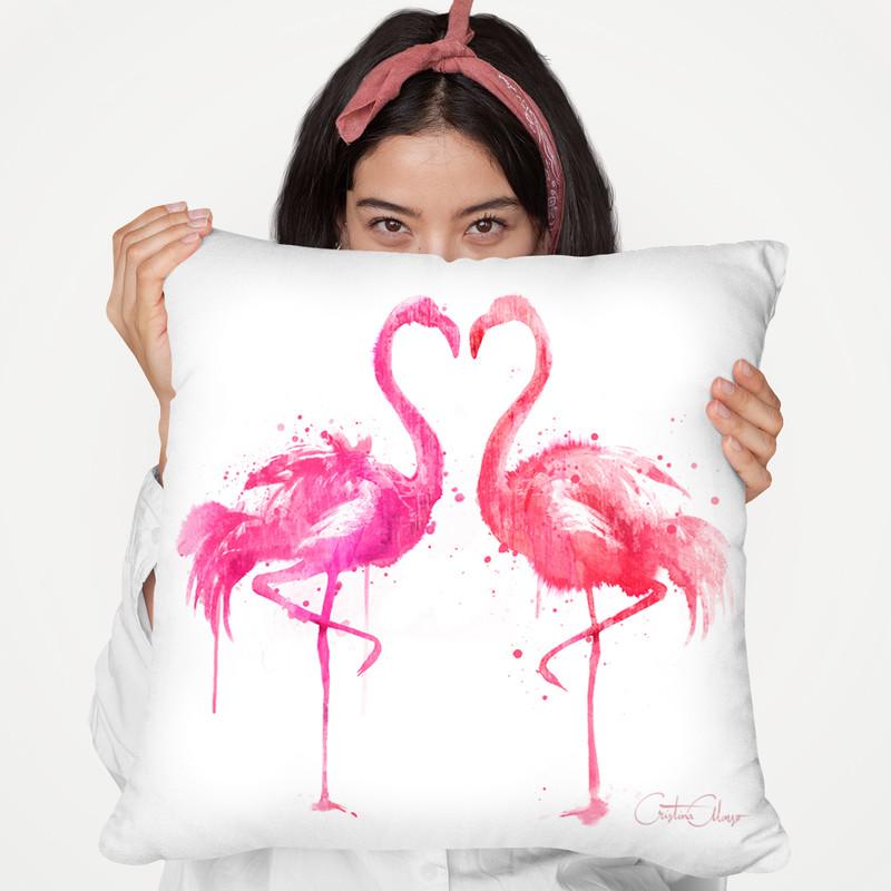 Flamingo Love Throw Pillow By Cristina Alonso