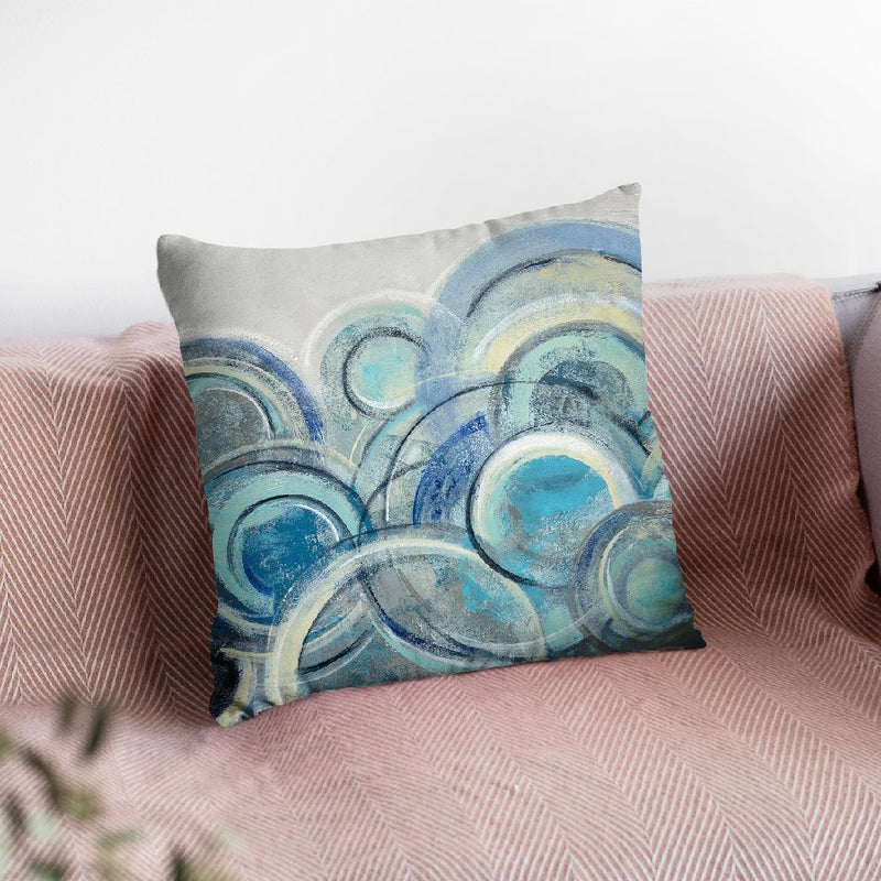 Variation Blue Grey Throw Pillow By Silvia Vassileva