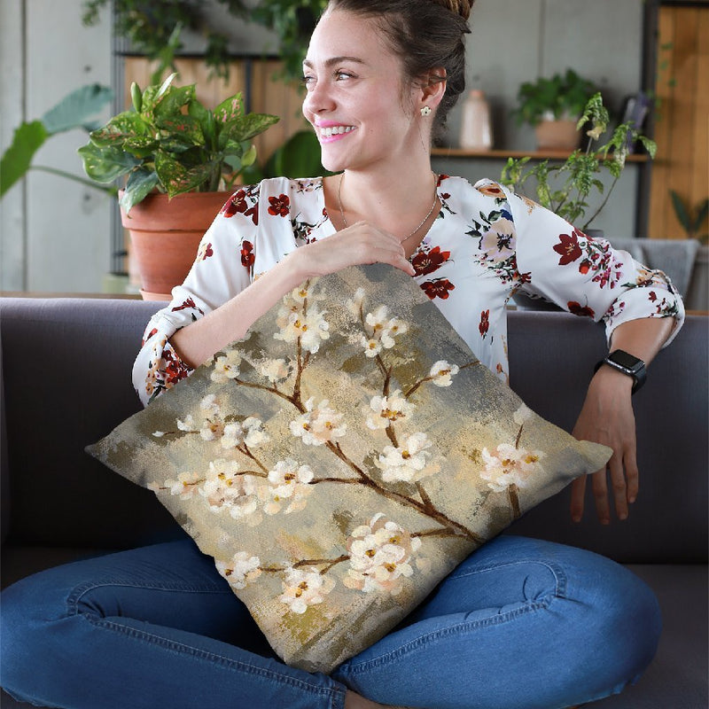 Neutral Branches Ii Throw Pillow By Silvia Vassileva