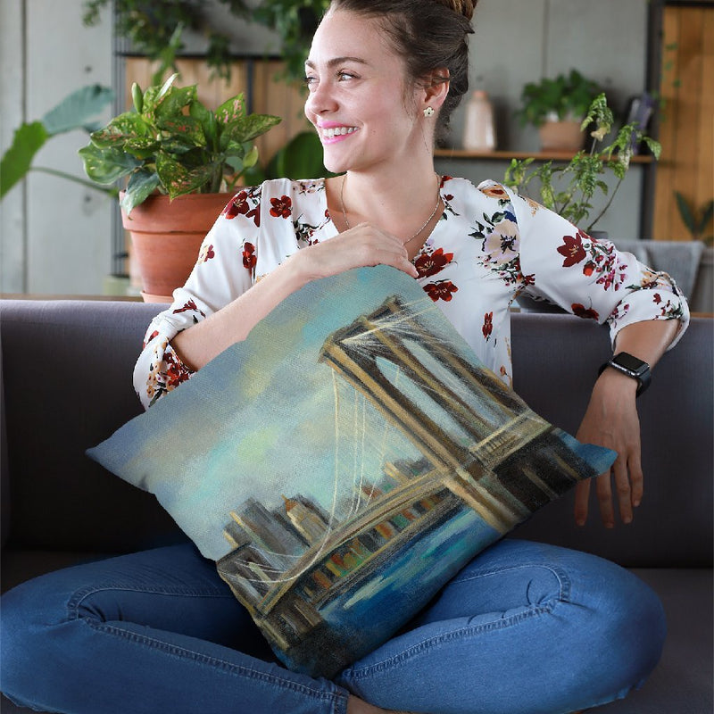 Brooklyn Bridge Throw Pillow By Silvia Vassileva