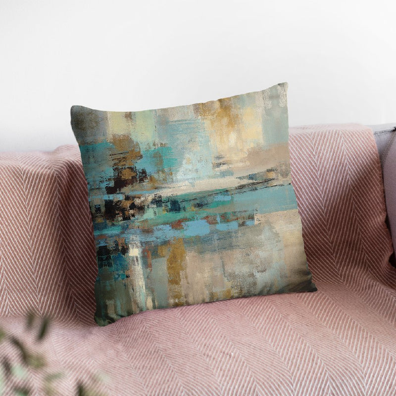Morning Fjord Square Ii Throw Pillow By Silvia Vassileva