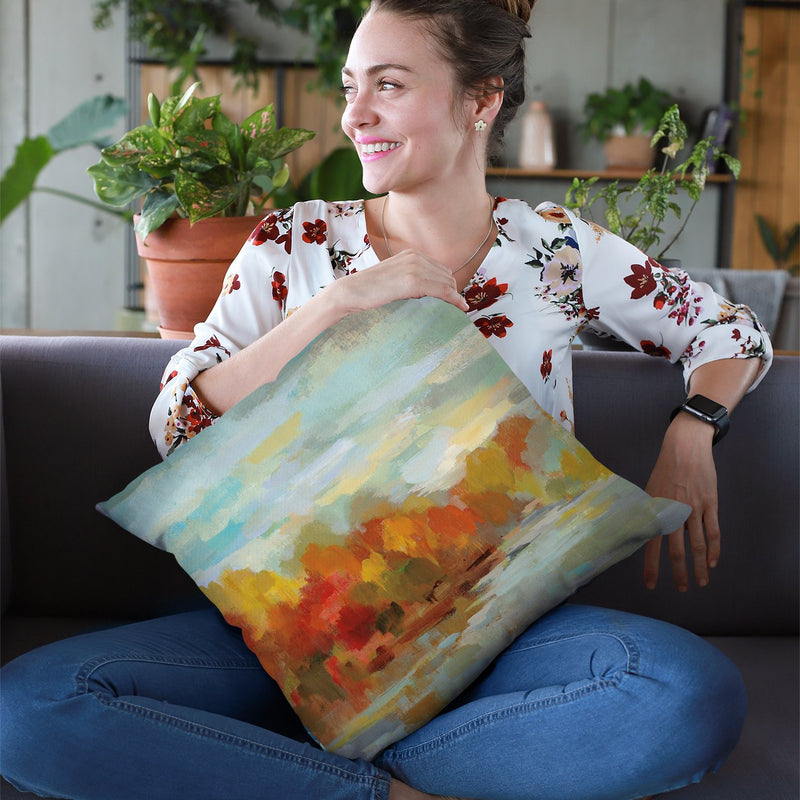 October Dreamscape Throw Pillow By Silvia Vassileva