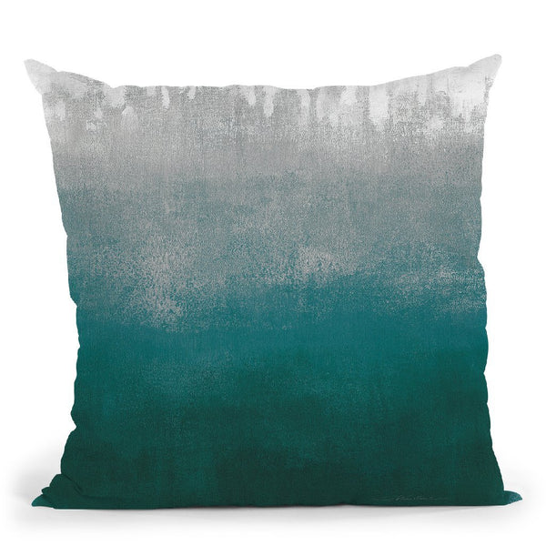 Silver Wave I Green Throw Pillow By Silvia Vassileva