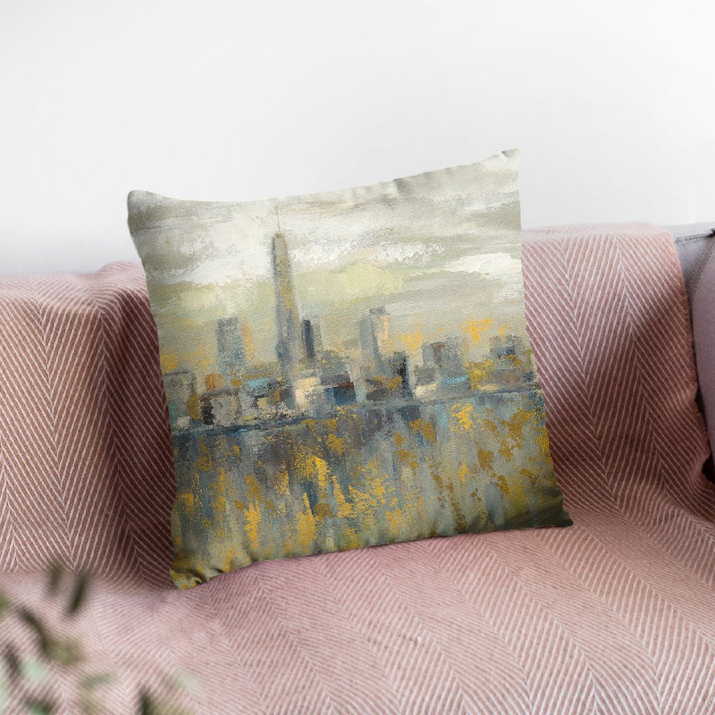 Manhattan Fog Throw Pillow By Silvia Vassileva
