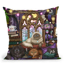 Ashwood Cats Black Throw Pillow By Tate Licensing