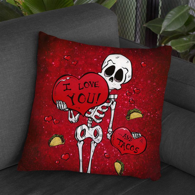 I Love You And Tacos Throw Pillow By Tate Licensing