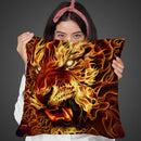 Fire Tiger Throw Pillow By Tate Licensing