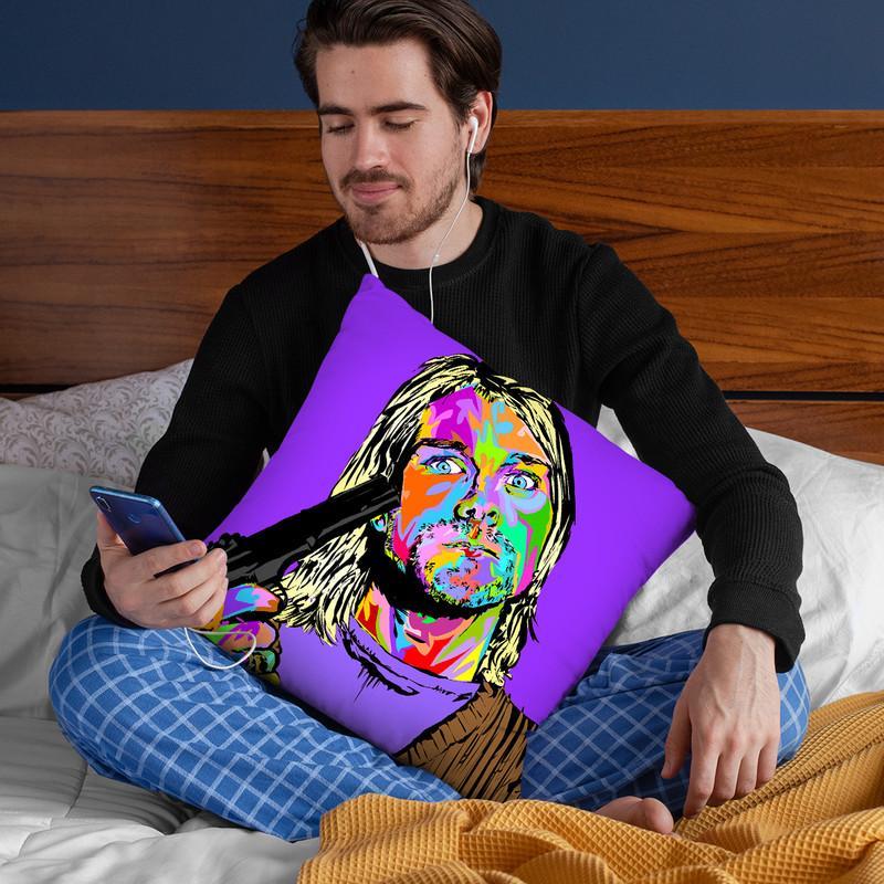 Kurt Cobain Throw Pillow By  Technodrome1