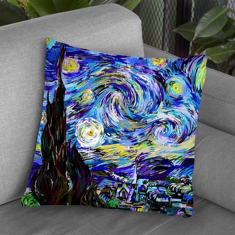 Starry Night Throw Pillow By  Technodrome1