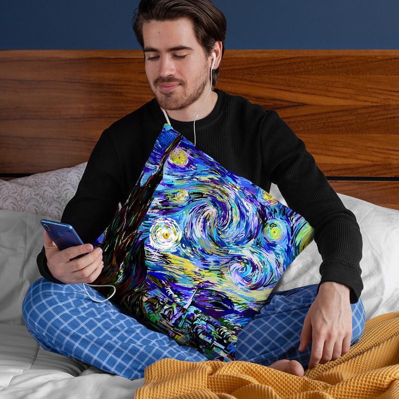 Starry Night Throw Pillow By  Technodrome1
