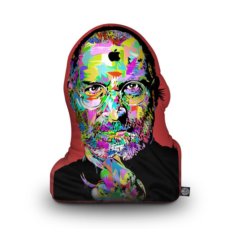 Steve Jobs Shaped Throw Pillow by Technodrome1 - by all about vibe