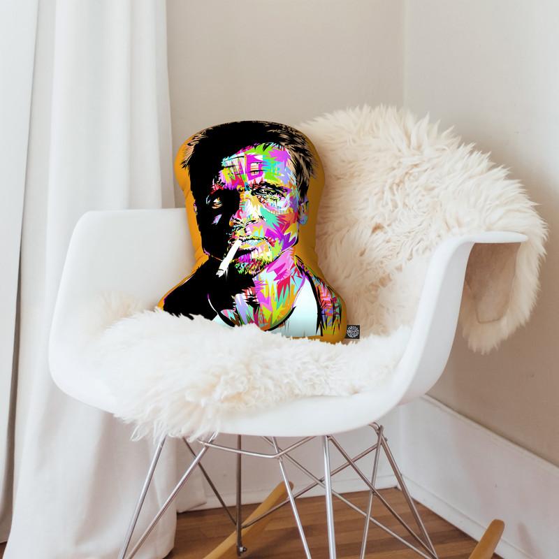 Tyler Dirden Shaped Throw Pillow by Technodrome1 - by all about vibe