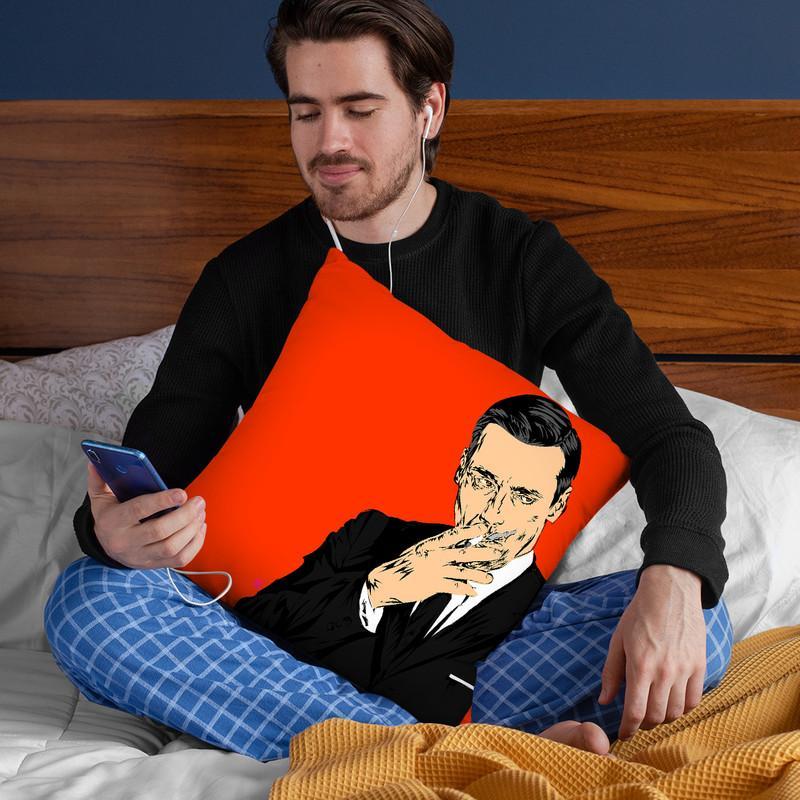 Don Drapper Throw Pillow By  Technodrome1