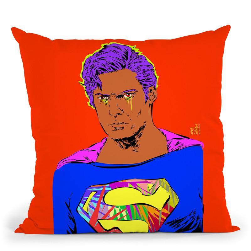 Evil Superman Orange Throw Pillow By  Technodrome1