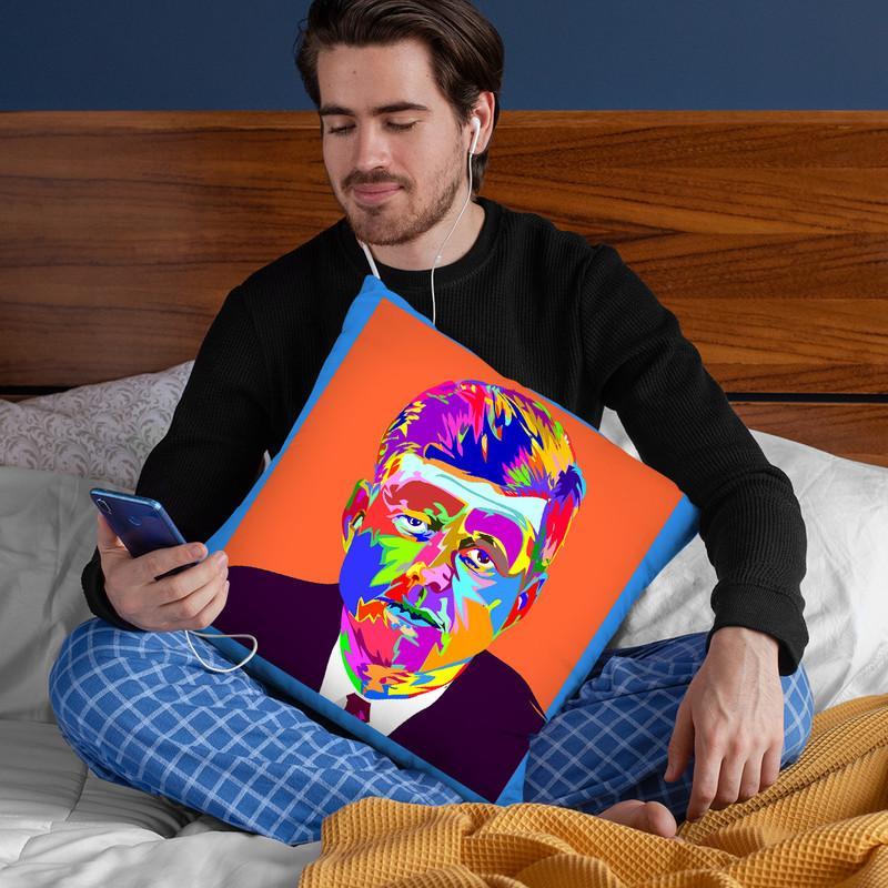 John F Throw Pillow By  Technodrome1