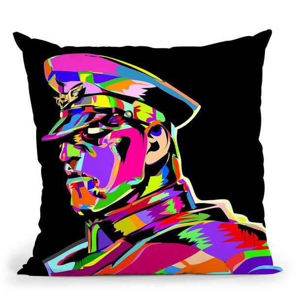 M Bison Throw Pillow By  Technodrome1