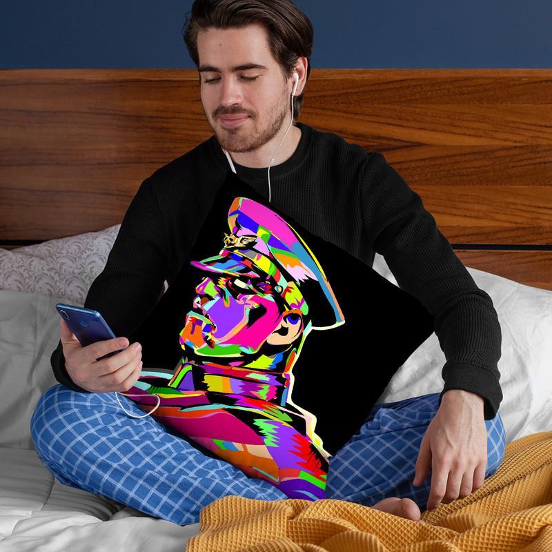 M Bison Throw Pillow By  Technodrome1