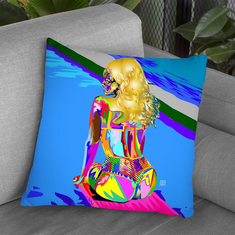Rihanna Techno Drome Ass Throw Pillow By  Technodrome1