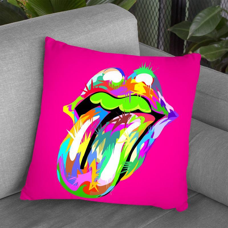 Rolling Mouth Swag Throw Pillow By  Technodrome1