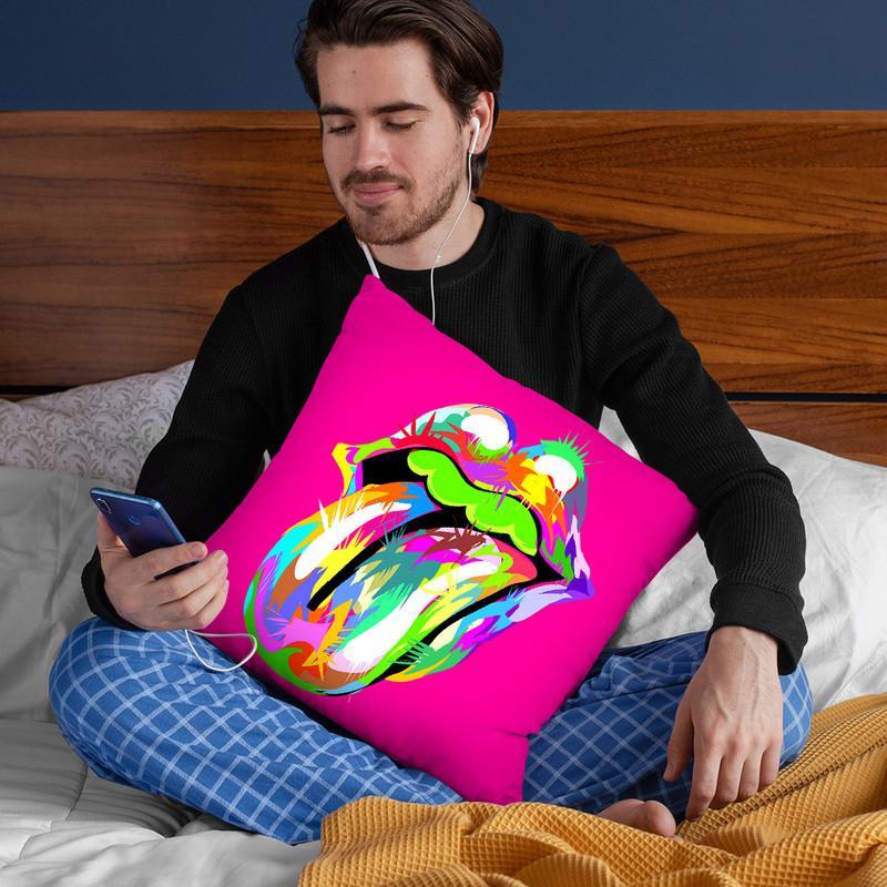 Rolling Mouth Swag Throw Pillow By  Technodrome1