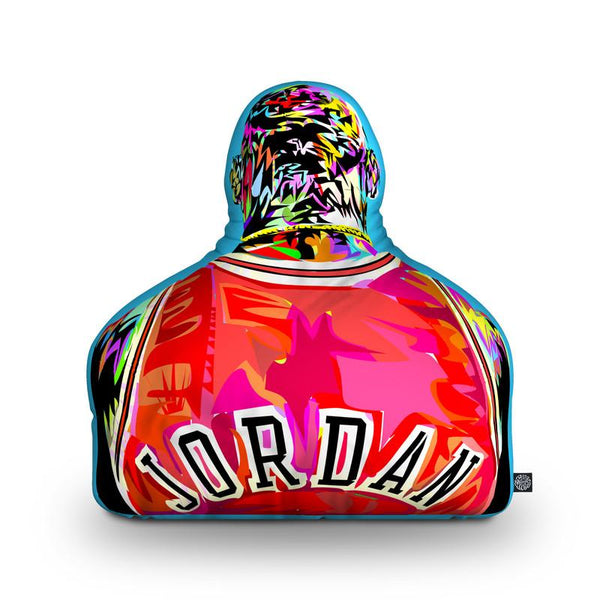 Jordan Back Shaped Throw Pillow by Technodrome1 - by all about vibe