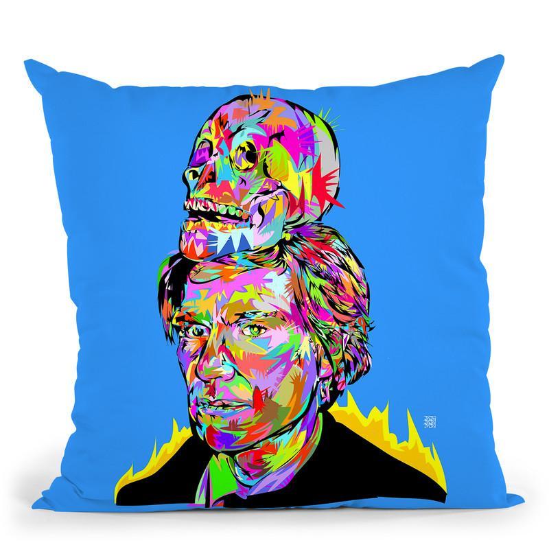 Warhol Skull Throw Pillow By  Technodrome1