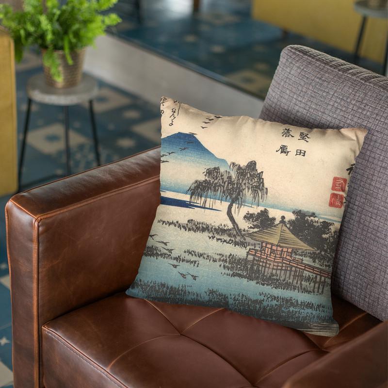 Returning Geese Atkatata Throw Pillow By Tesai Hokuba